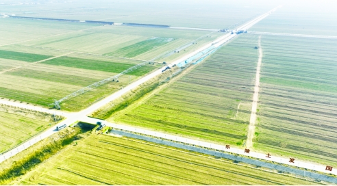 科技助農 指針式噴灌機與植保無人機在山東樂陵春耕春管中的應用